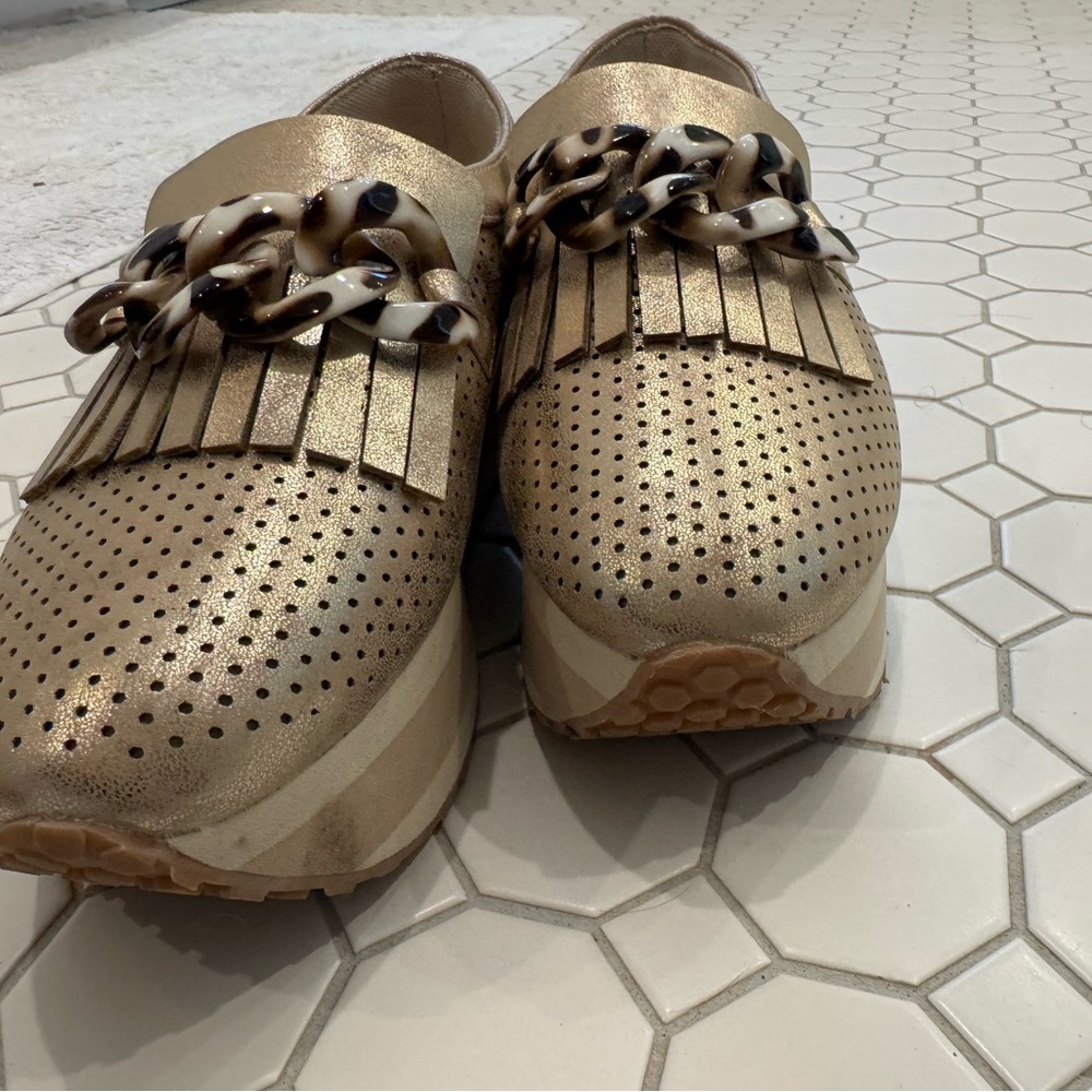 Gold Platform Loafer